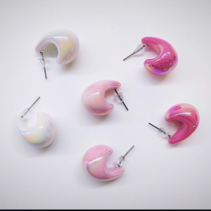 Pinkish stagones earrings