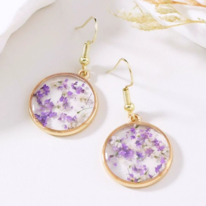 Round Flower stud earrings